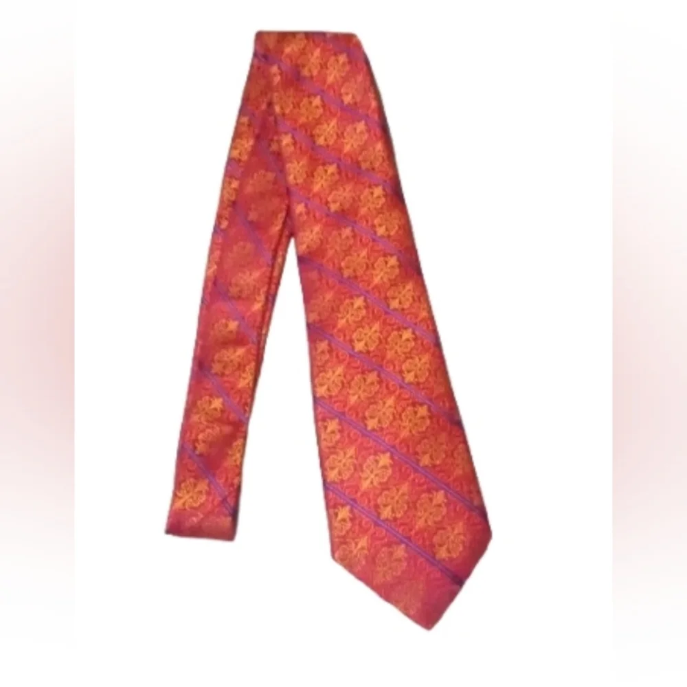 Ted Baker London Silk Tie – Red Floral Stripe - Picture 3 of 8